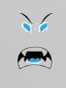 Angry face with blue eyes